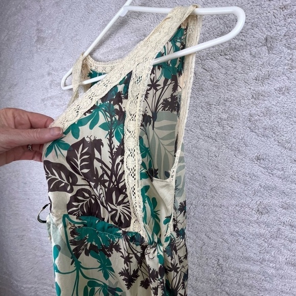 Y2K MAX & CO By MAX MARA Baby Doll Dress Floral Boho Lace Sz Small - Picture 5 of 13